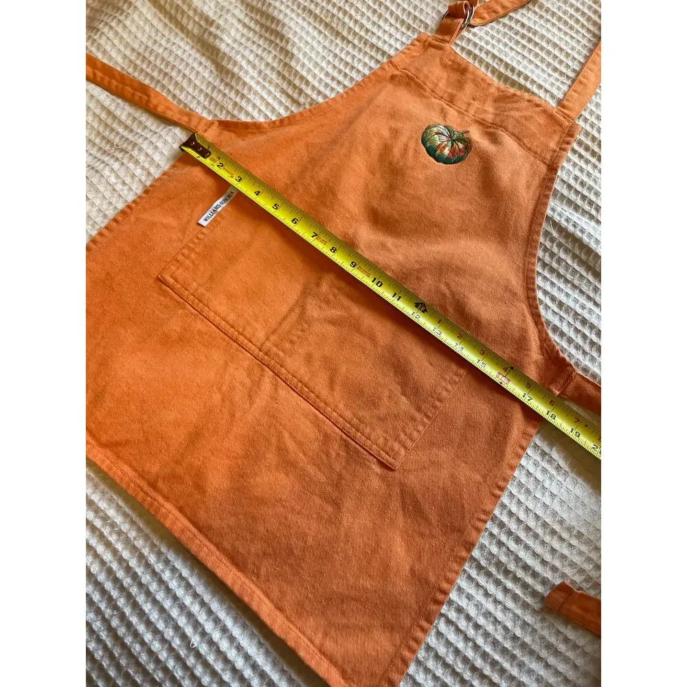 Williams Sonoma Children’s Fall Pumpkin Embroidered Orange Apron